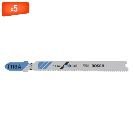 Pack 5 lames de scie sauteuse 92 mm T 118 A - BOSCH
