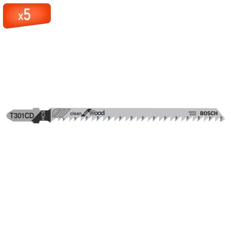 Lames de scie sauteuse T 301 CD pour bois, x5 - BOSCH