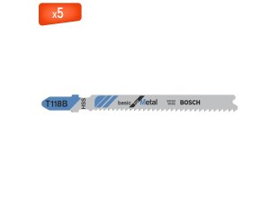 Pack 5 lames de scie sauteuse T 118 B pour métal - BOSCH