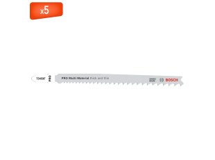 Pack 5 lames de scie sauteuse T 345 XF pour bois et métal 132 mm - BOSCH