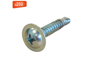 Vis à brique Ø4,2 x 25 mm PH2 zinguée + embout, 250/bte - ING FIXATIONS