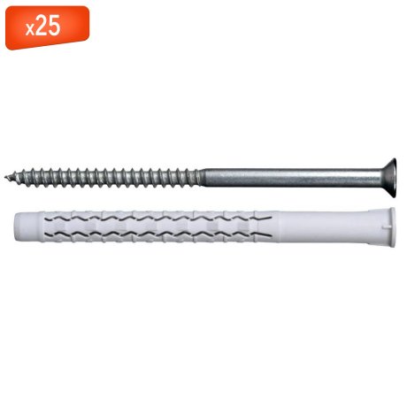 Cheville CQLV Ø8 x 120 mm + vis tête fraisée Torx T30, 25/bte - ING FIXATIONS