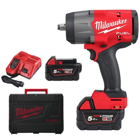 Boulonneuse 1/2" M18 Fuel™ O'Ring avec 2 batteries 5 Ah + chargeur + HD Box - MILWAUKEE