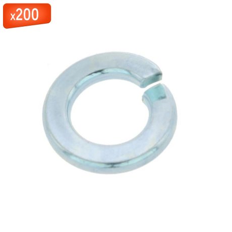 Rondelle Grower type B acier zingué blanc, DIN 127, Ø8, 200/bte - VISWOOD
