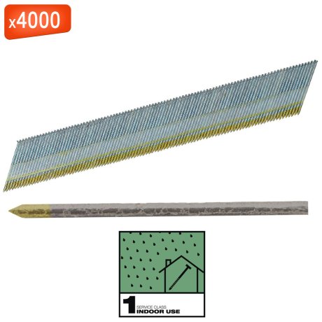 Clous de finition G15 Galva SC1 34°, 32 mm x 4000 - MILWAUKEE