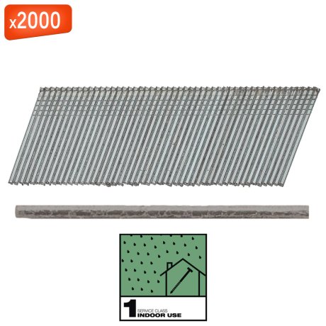 Clous de finition G16 Galva SC1 20°, 50 mm x 2000 - MILWAUKEE