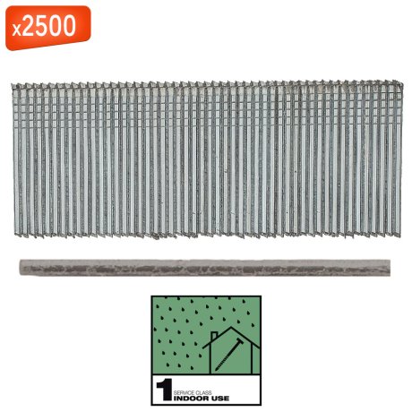 Clous de finition G16 Galva SC1 droits, 45 mm x 2500 - MILWAUKEE