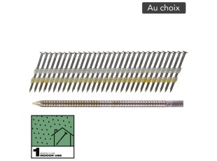 Clous de charpente annelés brillants 20°, tête ronde, taille au choix - MILWAUKEE