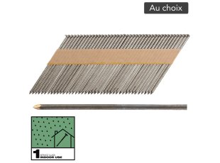 Clous de charpente tige lisse brillants SC1 34°, tête D, au choix - MILWAUKEE