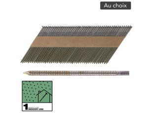 Clous de charpente annelés brillants SC1 34°, tête D, au choix - MILWAUKEE