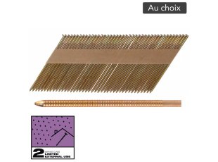 Clous de charpente annelés Galva SC2 34°, tête D, au choix - MILWAUKEE