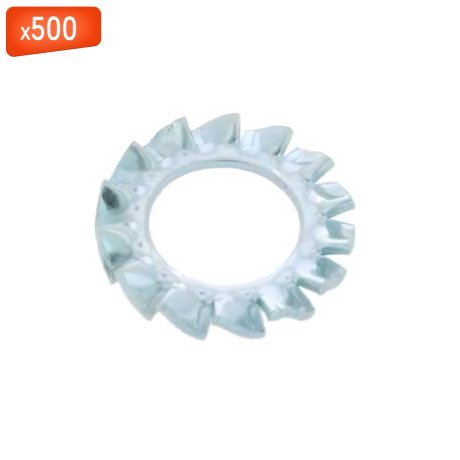 Rondelle éventail acier zingué blanc, DIN 6798A, BLD8, 500/bte - VISWOOD