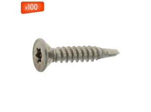 Vis autoperceuse tête fraisée TX25 inox A2, DIN 7504O, 4,8 x 50 mm, 100/bte - VISWOOD