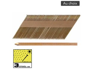 Clous de charpente annelés Galva SC3 34°, tête D, au choix - MILWAUKEE
