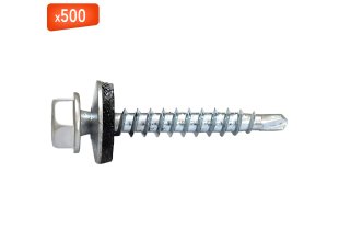 Vis autoperceuse TH embase AZB + rondelle, DIN 7504K, 4,8 x 38 mm, 500/bte - VISWOOD