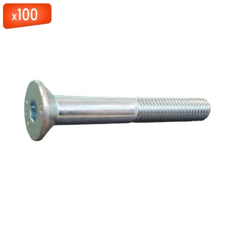 Vis métaux TFHC ZN, classe 10,9, DIN 7991, 6 x 50/18 mm, 100/bte - VISWOOD