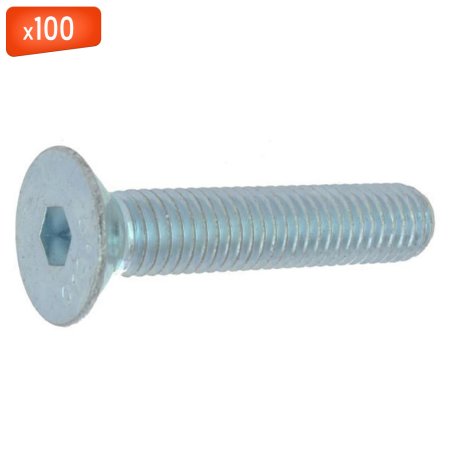 Vis métaux TFHC ZN, classe 10,9, DIN 7991, 8 x 50 mm, 100/bte - VISWOOD