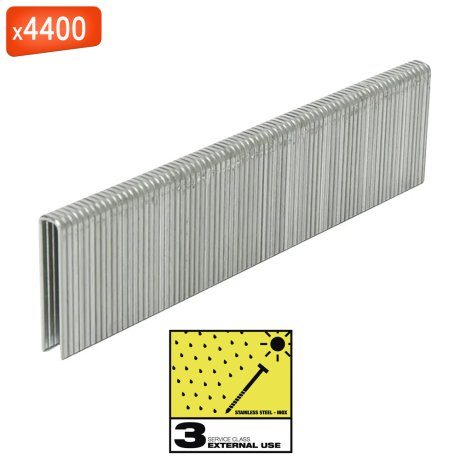 Agrafes revêtement résine, Inox SC3, 25 mm, par 4400 - MILWAUKEE