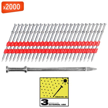 Clous Duplex SC3 21°, 73 mm x 2000 - MILWAUKEE