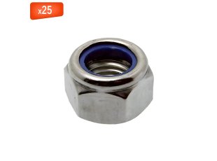 Écrou frein indésserrable, inox A2, DIN 985, Ø14, 25/bte - VISWOOD