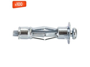 Cheville à expansion pour plaques de plâtre, vis tête cylindrique, 4 x 46 mm, 100/bte - VISWOOD