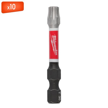 Embout de vissage TX30 x 50 mm Shockwave Impact Duty, par 10 - MILWAUKEE