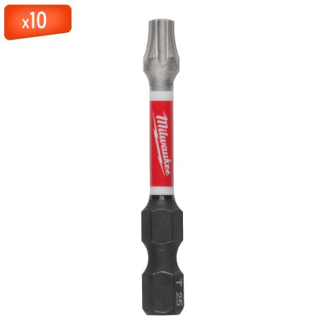 Embout de vissage TX25 x 50 mm Shockwave Impact Duty, par 10 - MILWAUKEE