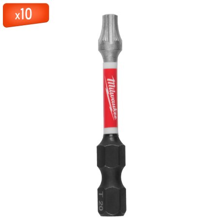Embout de vissage TX20 x 50 mm Shockwave Impact Duty, par 10 - MILWAUKEE