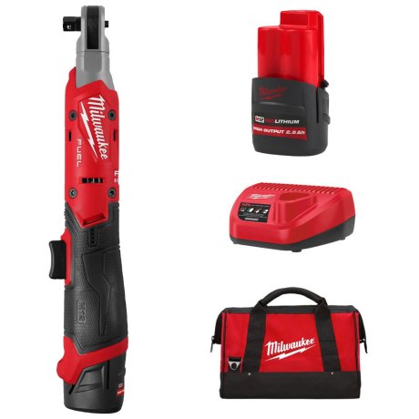 Clé à cliquet 3/8" M12 Fuel™ avec 2 batteries 2,5 Ah + chargeur + sac - MILWAUKEE