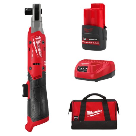 Clé à cliquet 1/2" M12 Fuel™ avec 2 batteries 2,5 Ah + chargeur + sac - MILWAUKEE