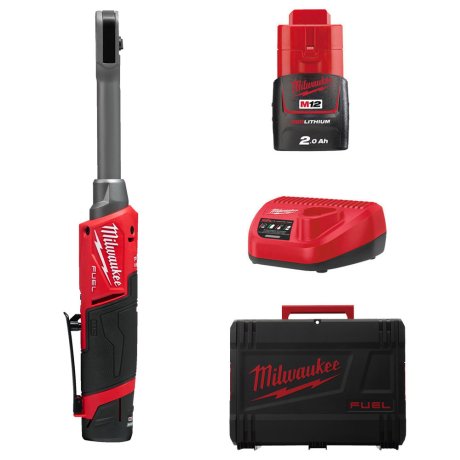Clé à cliquet traversante Insider™ M12 Fuel™ avec 2 batteries 2 Ah + chargeur + HD Box - MILWAUKEE