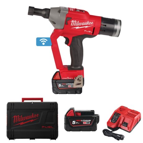 Riveteuse M18 Fuel™ One-Key™ ONEFLT avec 2 batteries 5 Ah + chargeur + HD Box - MILWAUKEE