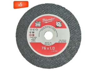 Disque à tronçonner mince Ø76 mm Pro+ métaux SCS 41/76 x 1 x 10 mm - x5 - MILWAUKEE