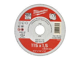 Disque à tronçonner métal fin Ø115 Contractor SCS 41/115 x 1,5 x 22 mm - x1 - MILWAUKEE