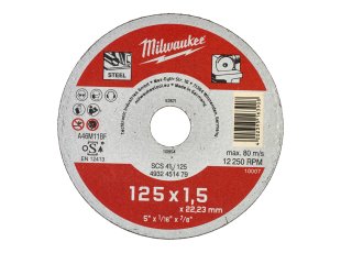 Disque à tronçonner métal fin Ø125 SCS 41/125 x 1,5 x 22 mm - x1 - MILWAUKEE
