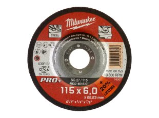 Meule à ébarber métal Ø115 mm Pro+ SG 27/115 x 6 x 22 mm - x1 - MILWAUKEE