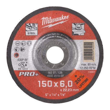 Meule à ébarber métal Ø150 mm Pro+ SG 27/150 x 6 x 22 mm - x1 - MILWAUKEE