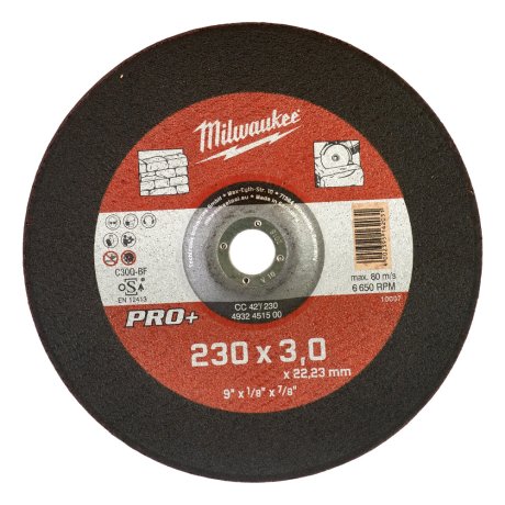 Disque à tronçonner pierre Pro+ Ø230 mm CC 42/230 x 3 x 22 mm - x1 - MILWAUKEE