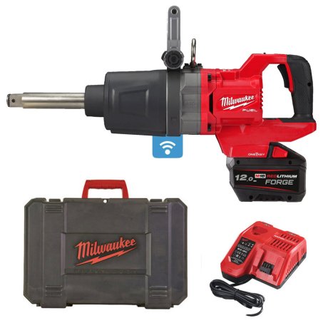 Boulonneuse 1" nez long One-Key™ M18 Fuel™ O'Ring avec 2 batteries 12 Ah + chargeur - MILWAUKEE