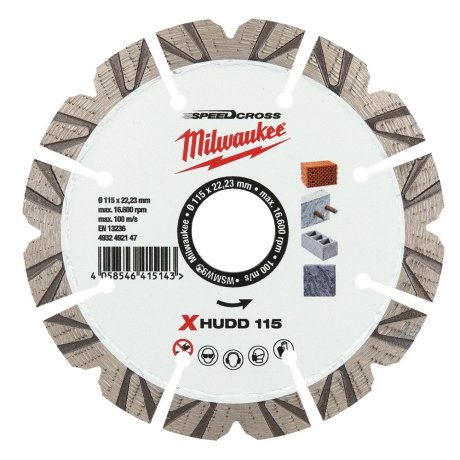 Disque diamant Speedcross™ 115 mm XHUDD Premium matériaux durs - MILWAUKEE