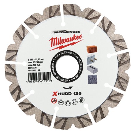 Disque diamant Speedcross™ 125 mm XHUDD Premium matériaux durs - MILWAUKEE