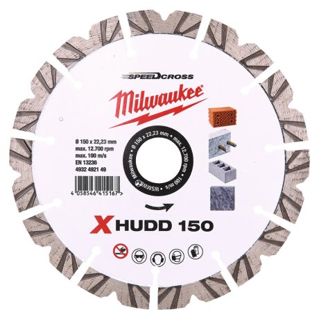 Disque diamant Speedcross™ 150 mm XHUDD Premium matériaux durs - MILWAUKEE