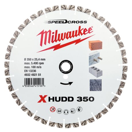 Disque diamant Speedcross™ 350 mm XHUDD Premium matériaux durs - MILWAUKEE
