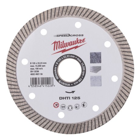 Disque diamant turbo Speedcross™ 125 mm DHTI carrelage - MILWAUKEE
