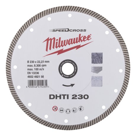 Disque diamant turbo Speedcross™ 230 mm DHTI carrelage - MILWAUKEE