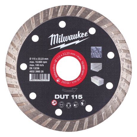 Disque diamant finition turbo DUT 115 mm - MILWAUKEE