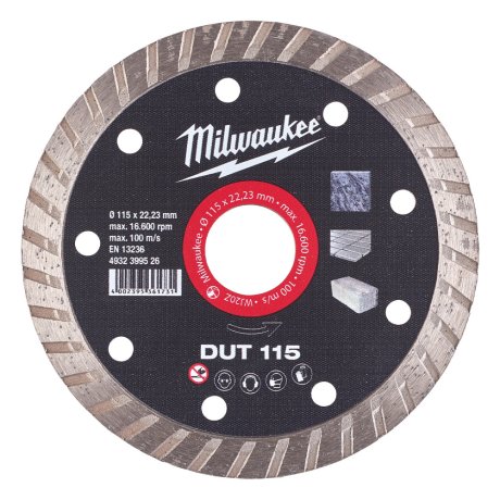Disque diamant finition turbo DUT 125 mm - MILWAUKEE