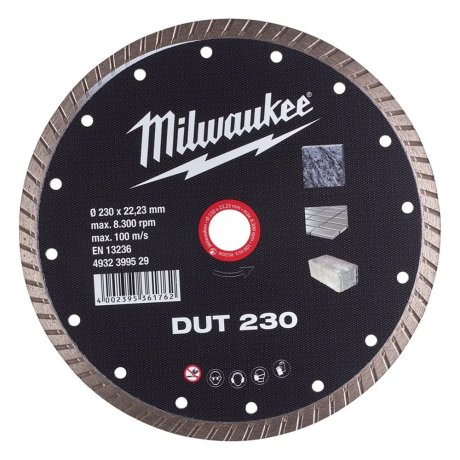 Disque diamant finition turbo DUT 230 mm - MILWAUKEE