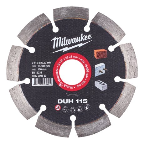Disque diamant DUH 115 mm matériaux durs - MILWAUKEE