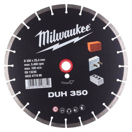 Disque diamant DUH 350 mm matériaux durs - MILWAUKEE